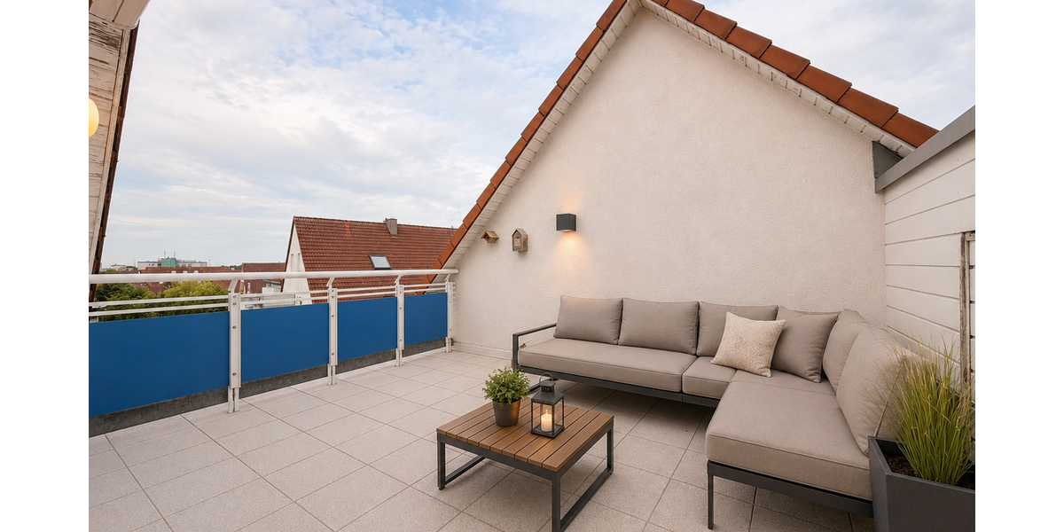 Südterrasse mit Dekobeispiel