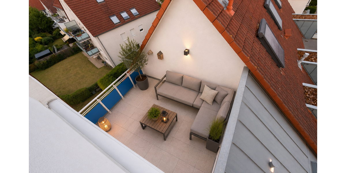Südterrasse mit Dekobeispiel