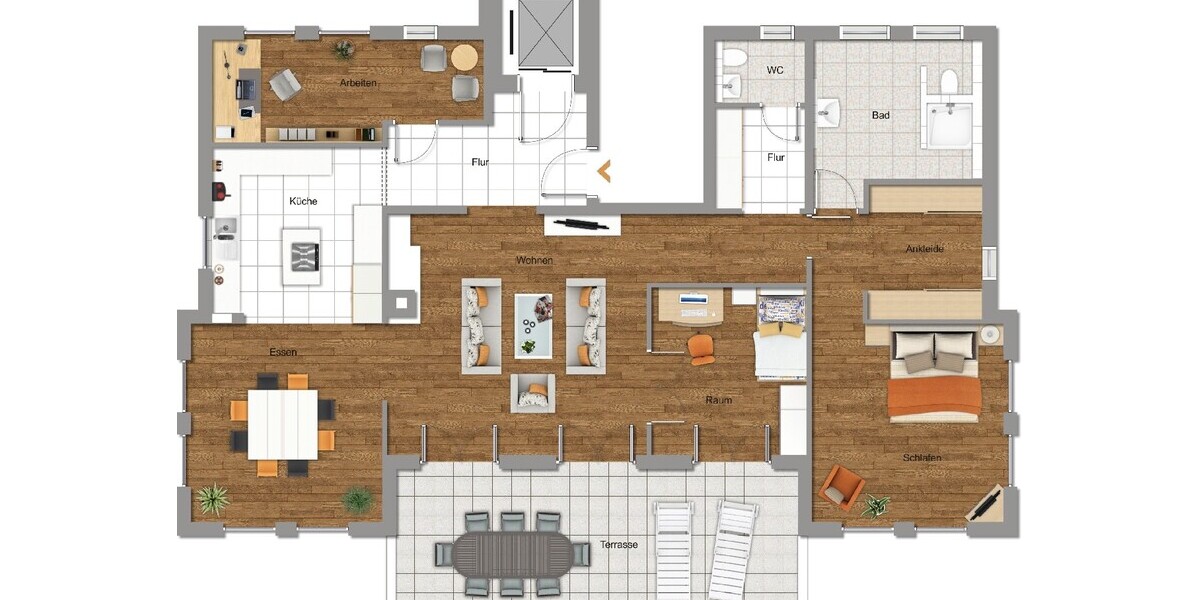 Grundriss 4-Zimmer-Wohnung